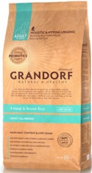 GRANDORF All Breeds Adult 4 Meat & Brown Rice 12 