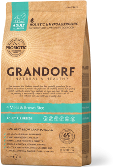 GRANDORF All Breeds Adult 4 Meat & Brown Rice 12 кг
